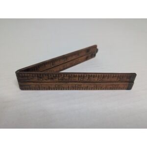 Vintage Antique CS Co No. 68 Folding 24 Inch Wooden Ruler Rare Barn Find